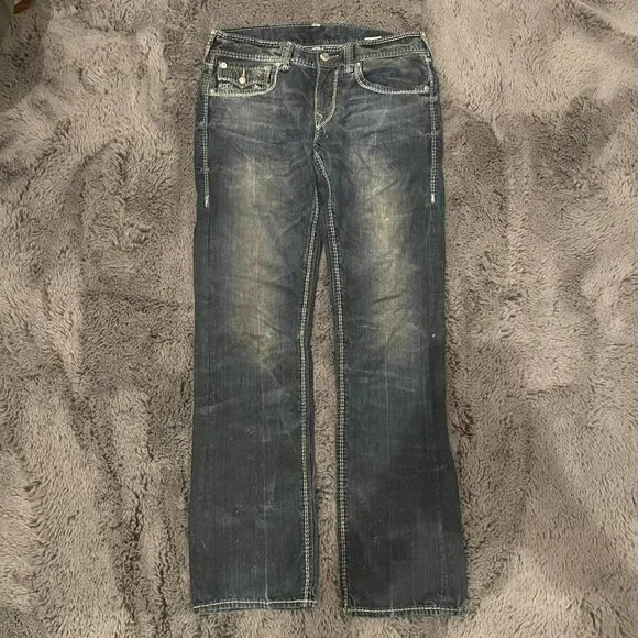 True Religion Women's Navy and Blue Jeans